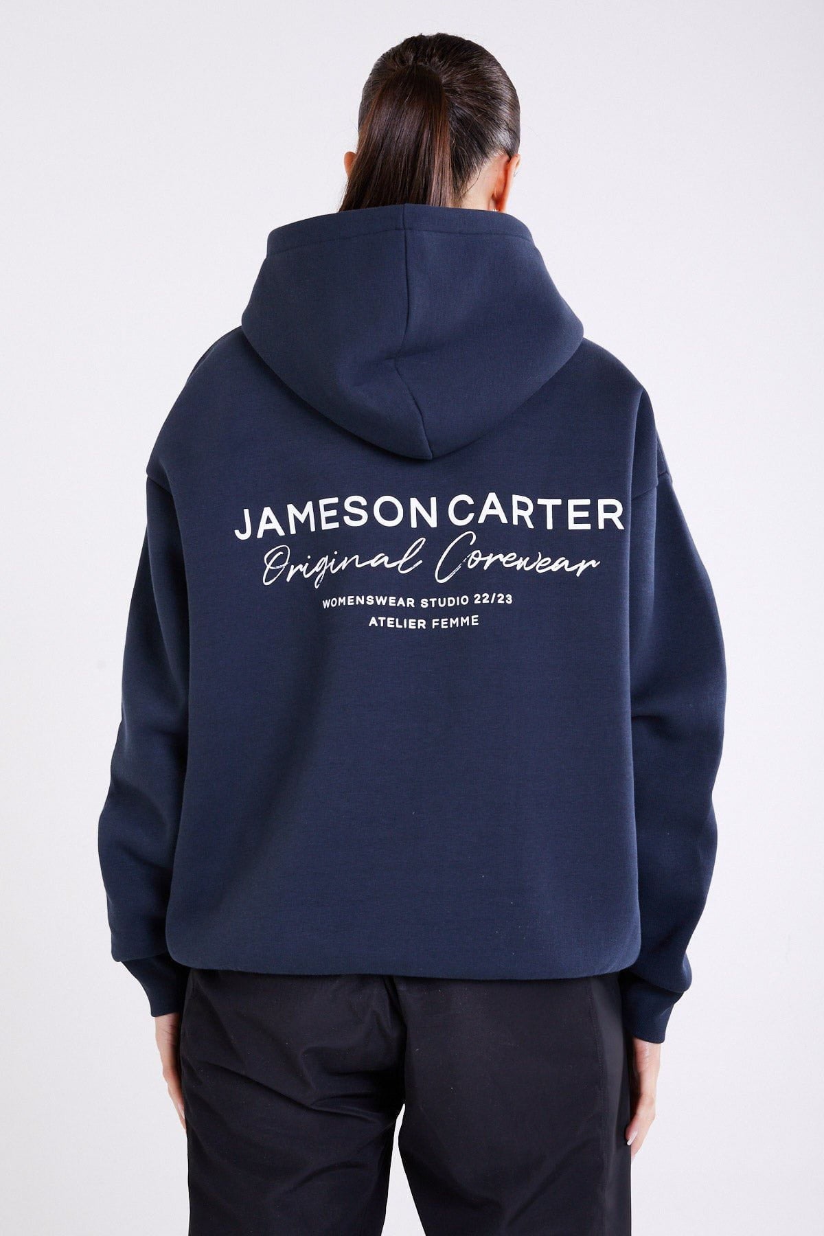Jameson Carter Navy Atelier Oversized Hoodie - Navy Image 2