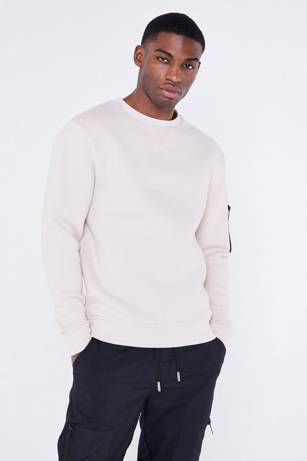 Jameson Carter Stone Stealth Cargo Jumper - Stone Image 4