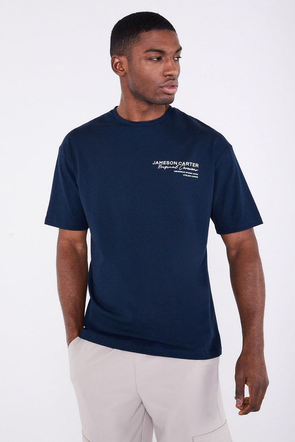 Jameson Carter Navy Atelier T-Shirt - Navy Image 1
