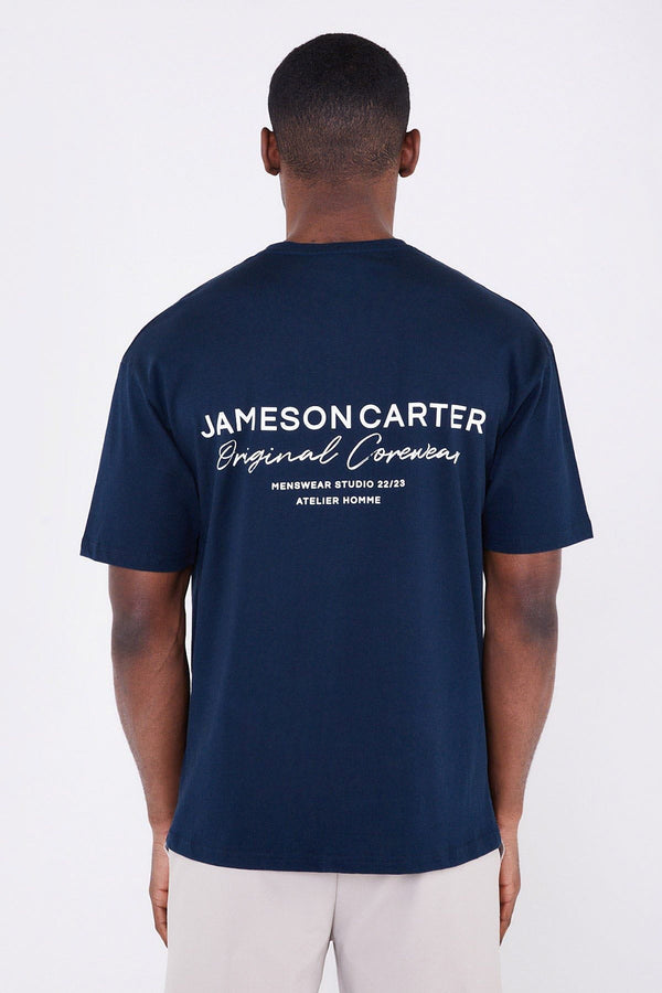 Jameson Carter Navy Atelier T-Shirt - Navy Image 2