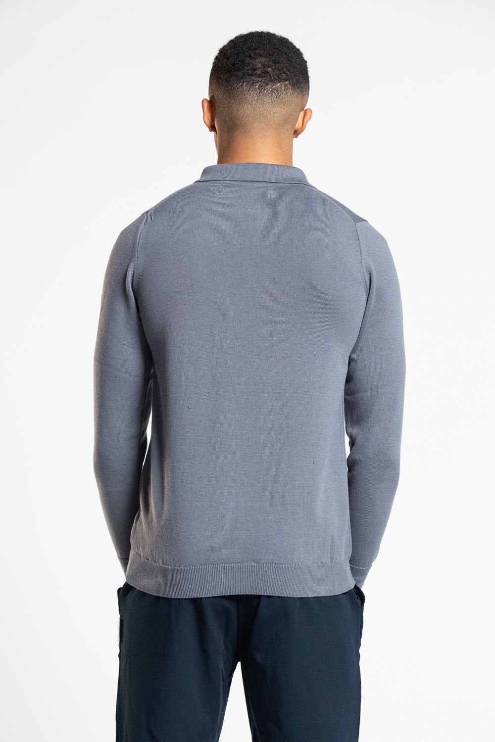 Jameson Carter Blue Ford Knitted Polo - Blue Image 2